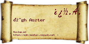 Ágh Aszter névjegykártya